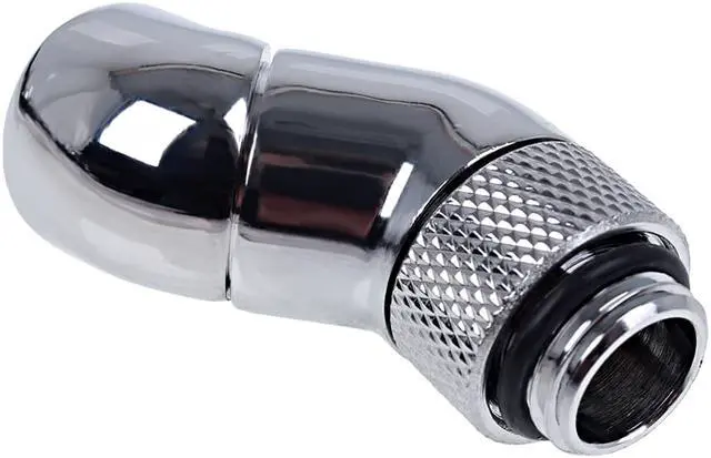 Alt view image 2 of 3 - Alphacool Eiszapfen G1/4" Dual Rotary 45Â° Adapter Fitting - Chrome (17251)
