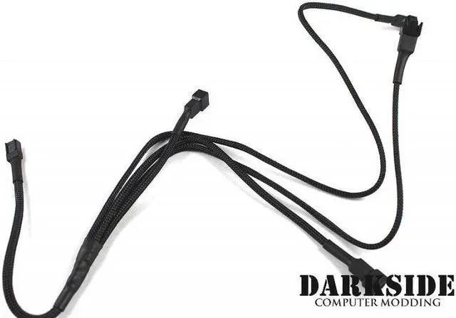 Main image of Darkside 3-pin Quad Radiator Standard Fan Power Y-Cable Splitter - Jet Black (DS-0097)