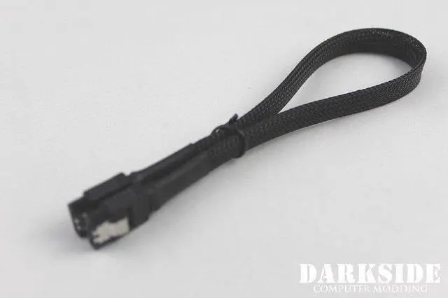 Main image of Darkside 30cm (12") SATA 3.0 180° to 180° Data Cable with Latch - Jet Black (DS-0144)