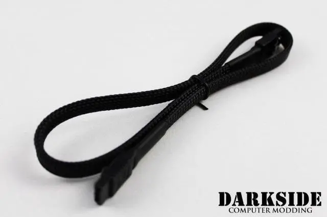 Main image of Darkside 45cm (18") SATA 3.0 180° to 180° Data Cable with Latch - Jet Black (DS-0153)