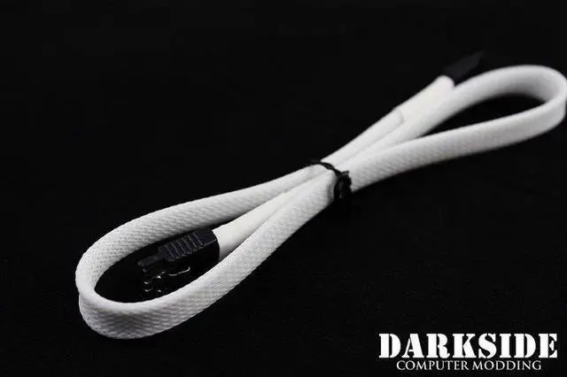 Main image of Darkside 45cm (18") SATA 3.0 180° to 180° Data Cable with Latch - White (DS-0157)