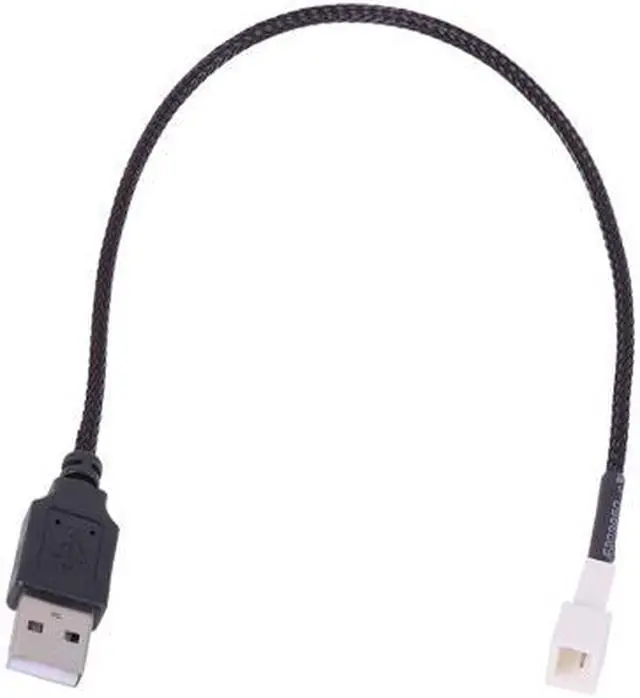 Main image of Phobya 5V USB External to 3-Pin Fan Cable - 30cm | Black (81132)