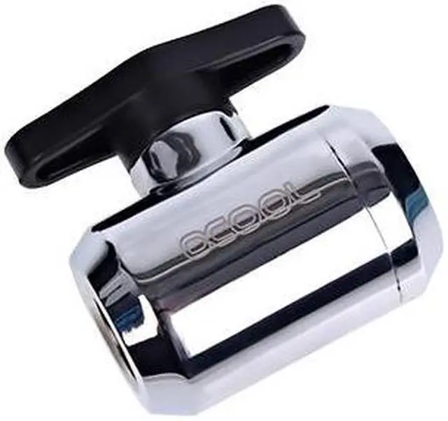 Main image of Alphacool G1/4 Eiszapfen 2-Way Ball Valve Fitting - Chrome (17141)