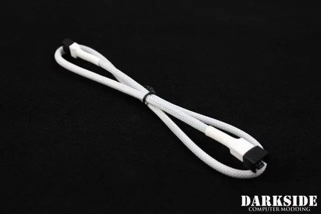 Main image of Darkside 3-Pin 50cm (19") M/F Fan Sleeved Cable - White (DS-0251)