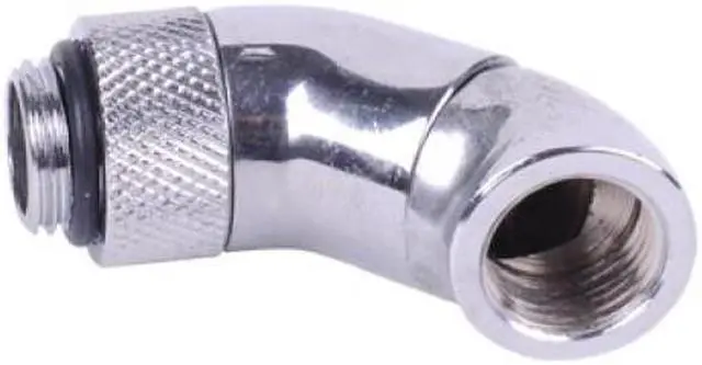 Main image of Alphacool G1/4 Double 45Â° Revolvable Angled Adaptor - Chrome (17059)