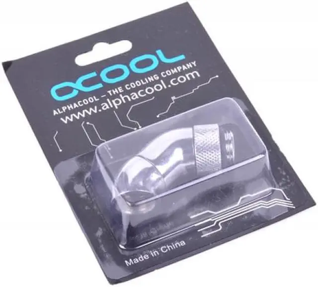 Alt view image 3 of 3 - Alphacool G1/4 Double 45Â° Revolvable Angled Adaptor - Chrome (17059)