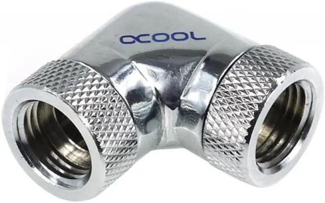 Main image of Alphacool G1/4 Revolvable Female to Female L-Connector - Chrome (17038)