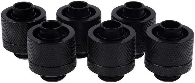 Alt view image 4 of 7 - Alphacool Eiszapfen 3/8" ID x 5/8" OD G1/4 Compression Fitting - Black Sixpack (17234)