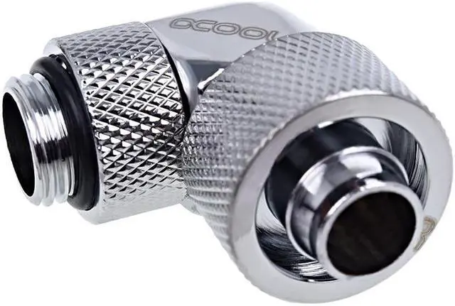Alt view image 5 of 6 - Alphacool Eiszapfen 3/8" ID x 5/8" OD G1/4 90Â° Rotatable Compression Fitting - Chrome (17237)