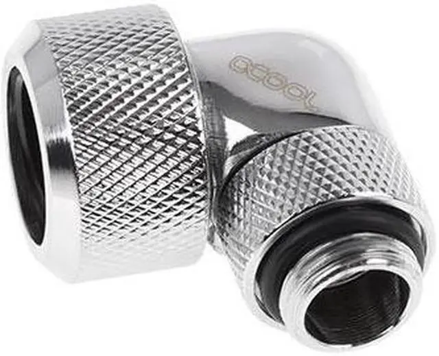 Main image of Alphacool Eiszapfen 16mm HardTube Compression Fitting 90° Rotatable G1/4 - Knurled - Chrome (17394)