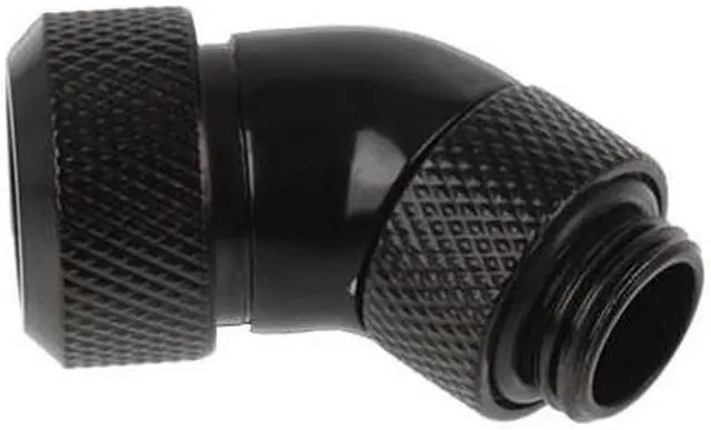Main image of Alphacool Eiszapfen 13mm HardTube Compression Fitting 45° Rotatable G1/4 - Knurled - Deep Black (17407)