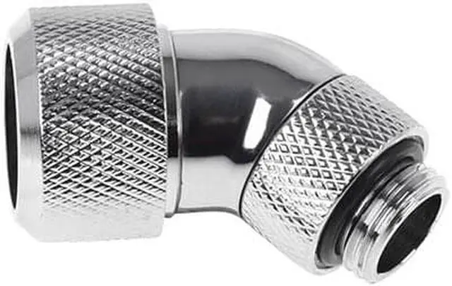 Alt view image 2 of 3 - Alphacool Eiszapfen 16mm HardTube Compression Fitting 45° Rotatable G1/4 - Knurled - Chrome (17408)
