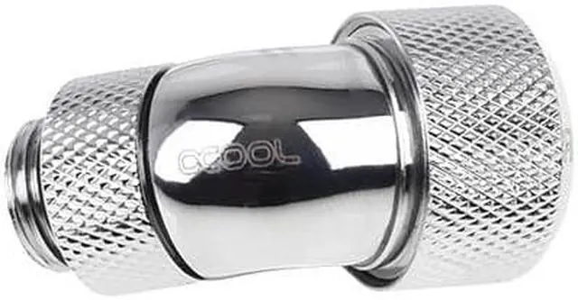 Alt view image 3 of 3 - Alphacool Eiszapfen 16mm HardTube Compression Fitting 45° Rotatable G1/4 - Knurled - Chrome (17408)
