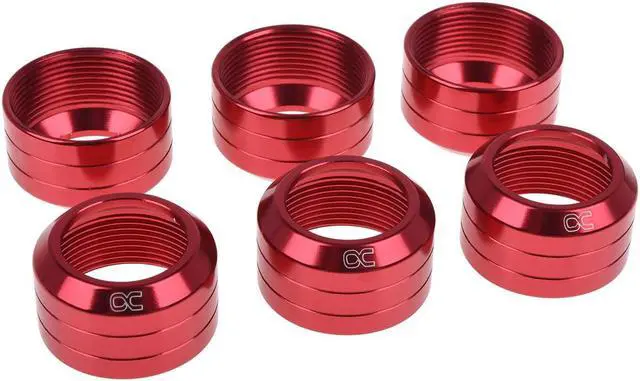 Main image of Alphacool Eiszapfen 13mm HardTube Fitting Collar Modding Pack - 6 Pack - Red (17411)