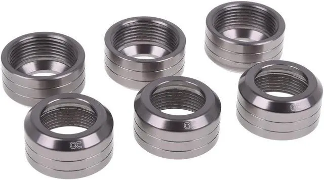 Main image of Alphacool Eiszapfen 13mm HardTube Fitting Collar Modding Pack - 6 Pack - Titan Grey (17413)