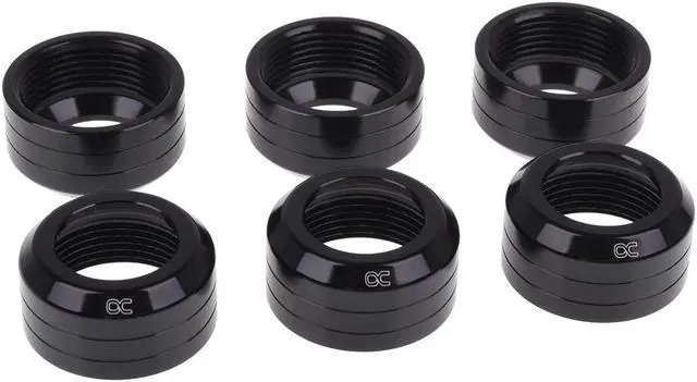 Main image of Alphacool Eiszapfen 13mm HardTube Fitting Collar Modding Pack - 6 Pack - Deep Black (17414)