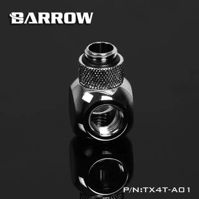 Alt view image 2 of 4 - Barrow G1/4" Thread Rotary 4-Way Block Splitter Fitting - Silver (TX4T-A01-Silver)