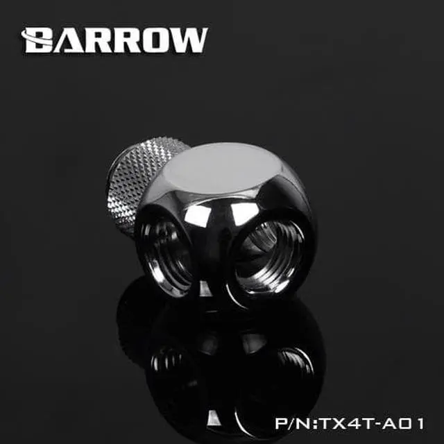 Alt view image 3 of 4 - Barrow G1/4" Thread Rotary 4-Way Block Splitter Fitting - Silver (TX4T-A01-Silver)