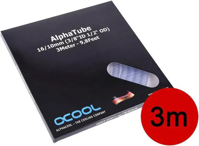 Main image of Alphacool Tubing AlphaTube HF 16/10 (3/8"ID) - Clear 3m (9.8ft) Retailbox (18575)