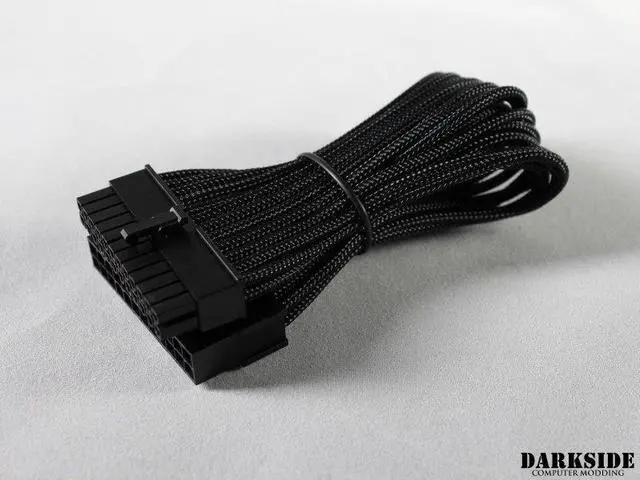 Alt view image 3 of 3 - Darkside 24-Pin ITX 7" (20cm) HSL Single Braid Extension Cable - Jet Black (DS-0633)