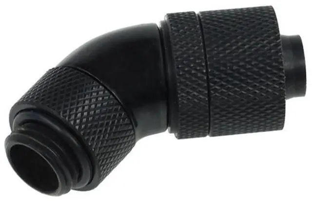 Alt view image 4 of 4 - Alphacool G1/4 3/8"ID x 1/2"OD 45° Revolvable Compression Fitting - Black (17072)