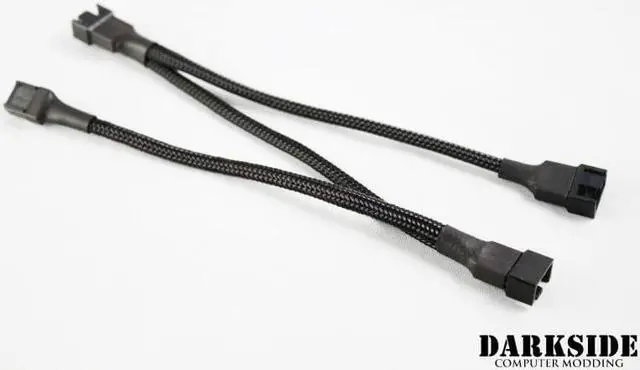 Alt view image 2 of 2 - Darkside 4-Pin Triple Fan Power 3-Way Cable Splitter - Jet Black (DS-0734)