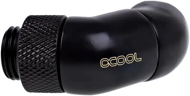 Alt view image 3 of 3 - Alphacool Eiszapfen G1/4" Dual Rotary 45° Adapter Fitting - Black (17250)