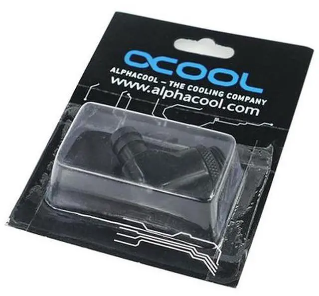 Alt view image 2 of 3 - Alphacool G1/4 3/8" (10mm) 90° Revolvable Barbed Fitting with O-Ring - Black (17136)