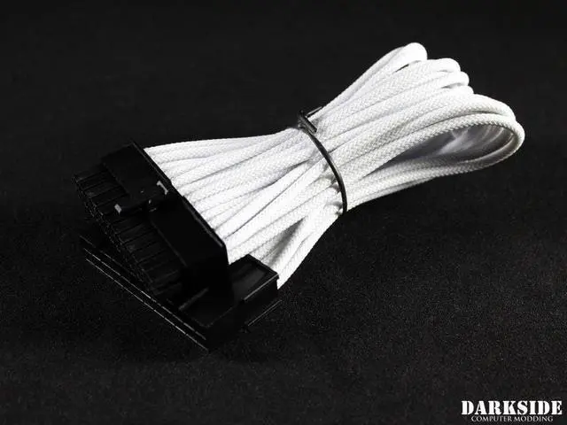 Alt view image 4 of 4 - Darkside 24-Pin ITX 7" (20cm) HSL Single Braid Extension Cable - White (DS-0634)