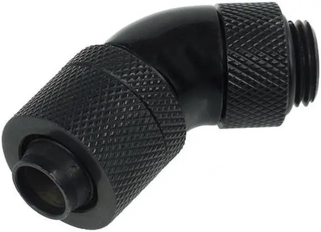 Main image of Alphacool G1/4 3/8"ID x 1/2"OD 45° Revolvable Compression Fitting - Black (17072)