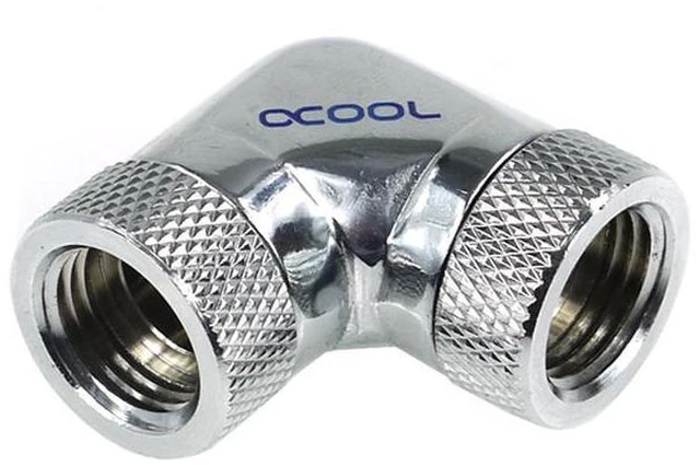 Main image of Alphacool G1/4 Revolvable Female to Female L-Connector - Chrome (17038)