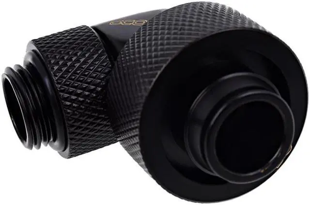 Alt view image 11 of 12 - Alphacool Eiszapfen G1/4" to 13mm ID, 19mm OD Compression Fitting for Soft Tubing, 90 Degree Rotary, Deep Black