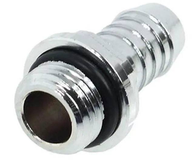 Alt view image 2 of 3 - Alphacool G1/4 3/8" (10mm) Barbed Fitting with O-Ring "FatBoy" - Chrome (17092)