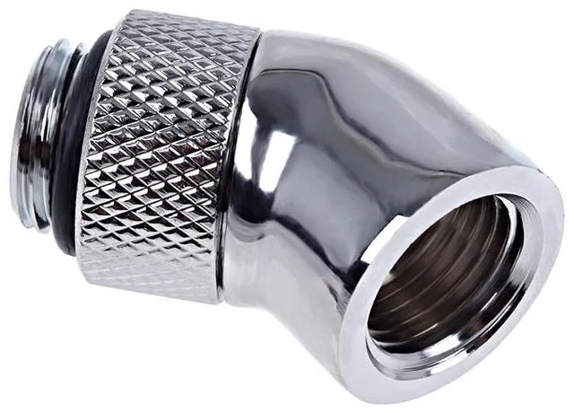 Alt view image 2 of 3 - Alphacool Eiszapfen G1/4" 45 Degree Angled Rotatable Adapter Fitting - Chrome (17247)