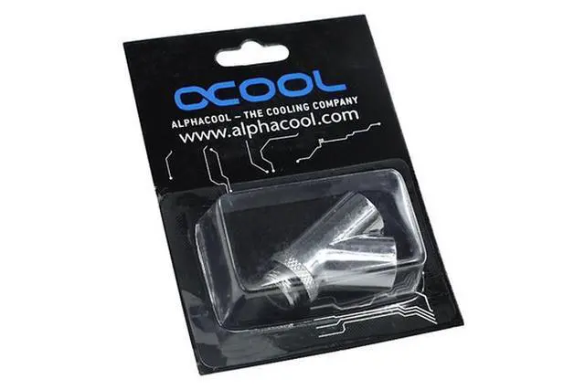 Alt view image 3 of 3 - Alphacool G1/4 Revolvable 45° Y-Connector - Chrome (17062)