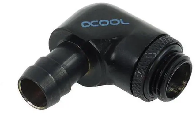 Main image of Alphacool G1/4 3/8" (10mm) 90° Revolvable Barbed Fitting with O-Ring - Black (17136)