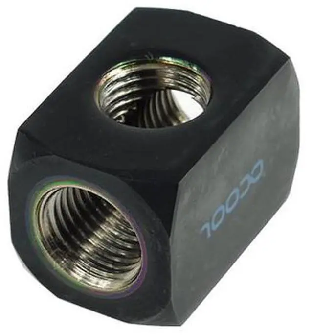Main image of Alphacool G1/4 Round TEE Connection Terminal - Black (17030)