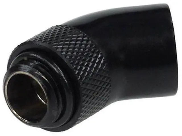 Main image of Alphacool G1/4 Revolvable 45° Male to Female Angled Adaptor - Black (17051)