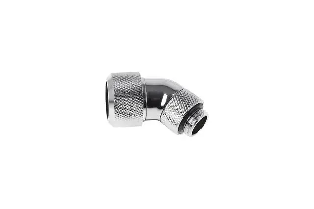 Alt view image 3 of 3 - Alphacool Eiszapfen 16mm HardTube Compression Fitting 45° Rotatable G1/4 - Knurled - Chrome (17408)
