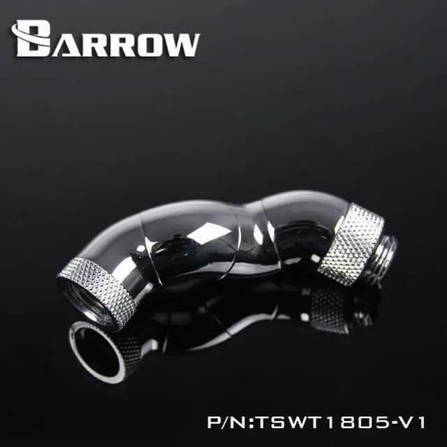 Alt view image 3 of 4 - Barrow G1/4" 180 Degree Male to Female Penta Rotary Snake Adaptor - Silver (TSWT1805-V1-Silver)