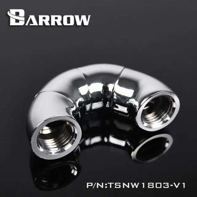 Main image of Barrow G1/4" 180 Degree Female to Female Triple Rotary Snake Adaptor - Silver (TSWT1803-V1-Silver)