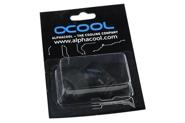 Alt view image 4 of 4 - Alphacool G1/4 3/8"ID x 1/2"OD 90° Revolvable Compression Fitting - Deep Black (17075)
