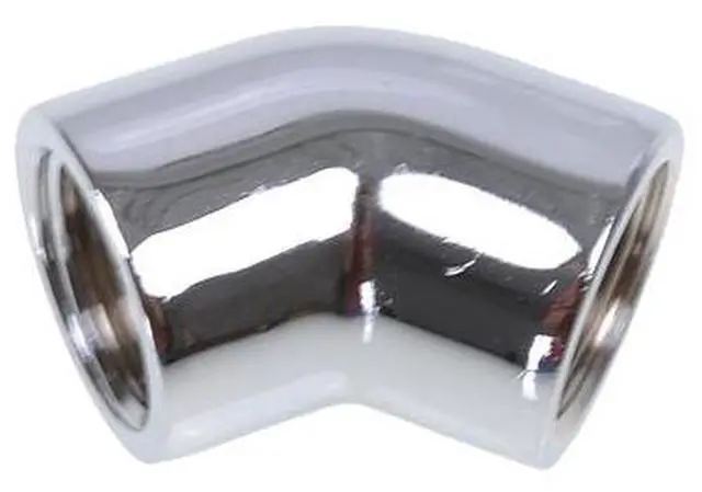 Main image of Alphacool G1/4 Female to Female 45 Degree Adapter Fitting - Chrome (17190)