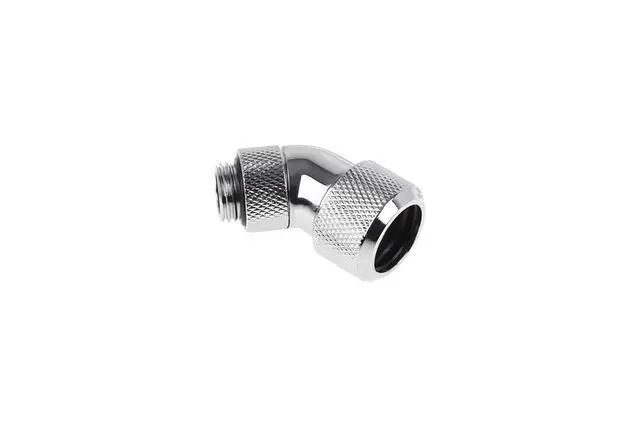 Main image of Alphacool Eiszapfen 16mm HardTube Compression Fitting 45° Rotatable G1/4 - Knurled - Chrome (17408)