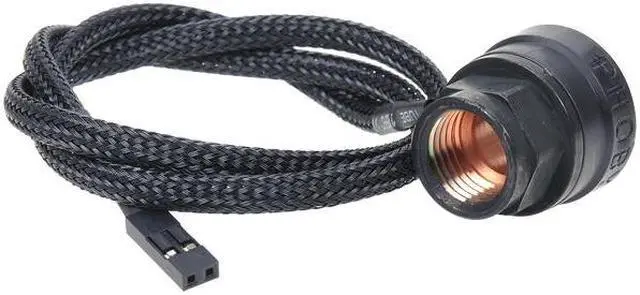 Alt view image 3 of 3 - Phobya G1/4" Inline Temperature Sensor, 2x Female G1/4" Ports, 50cm, Matte Black