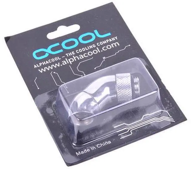 Alt view image 3 of 3 - Alphacool G1/4 Double 45° Revolvable Angled Adaptor - Chrome (17059)