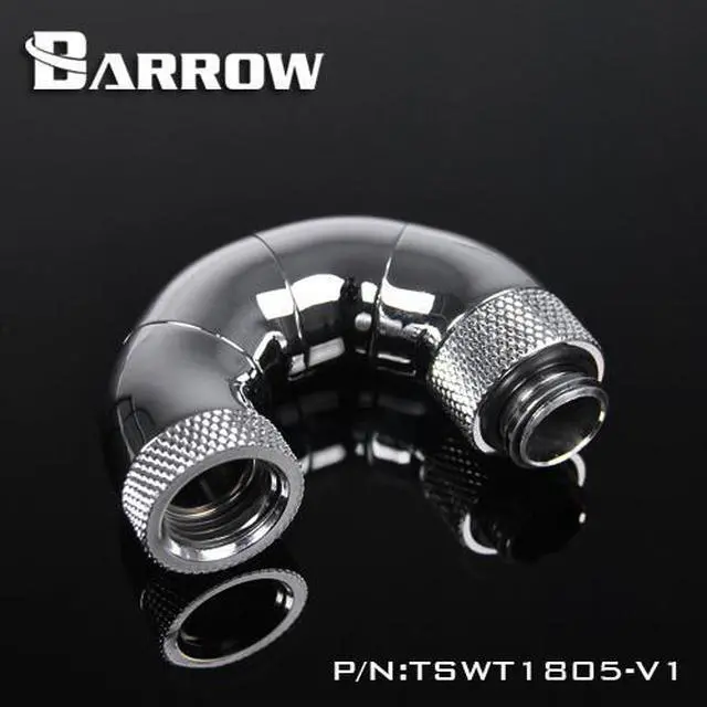 Main image of Barrow G1/4" 180 Degree Male to Female Penta Rotary Snake Adaptor - Silver (TSWT1805-V1-Silver)