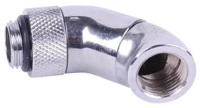 Main image of Alphacool G1/4 Double 45° Revolvable Angled Adaptor - Chrome (17059)