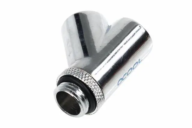 Alt view image 2 of 3 - Alphacool G1/4 Revolvable 45° Y-Connector - Chrome (17062)