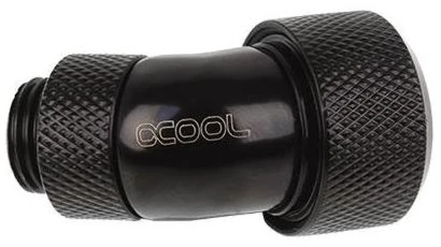 Alt view image 3 of 3 - Alphacool Eiszapfen 16mm HardTube Compression Fitting 45° Rotatable G1/4 - Knurled - Deep Black (17409)
